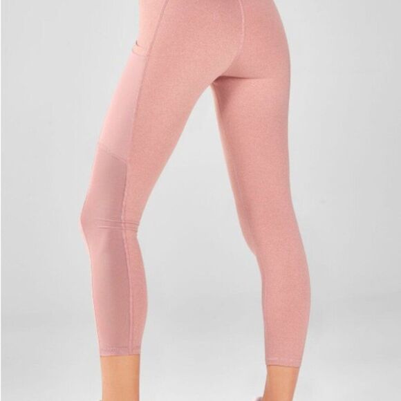 Fabletics On-The-Go PowerHold High-Waisted Rosebloom Heather Capri Leggings 0685 - Picture 7 of 15